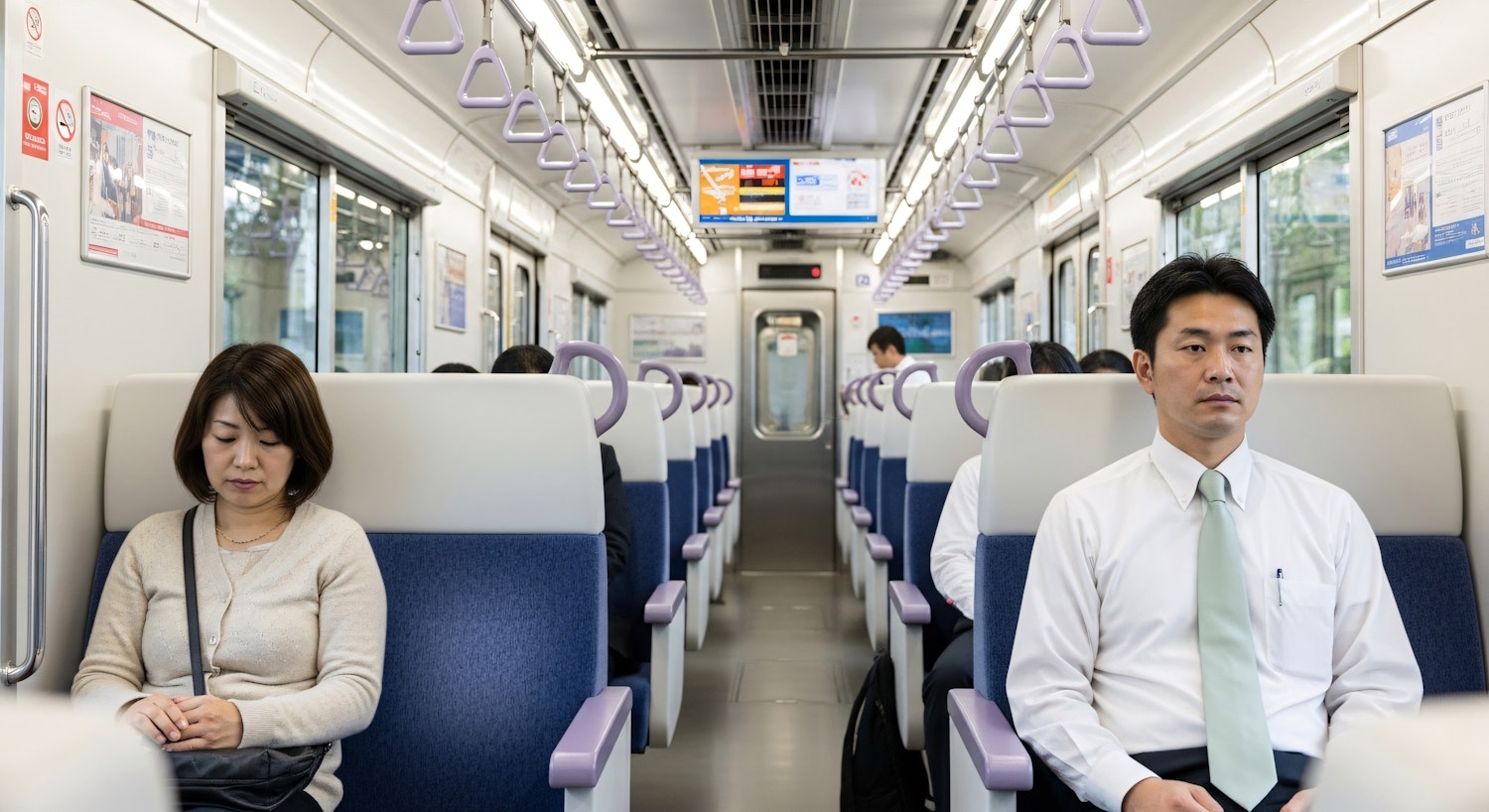 An individual reading an e-reader during a daily commute, highlighting the device's portability and convenience.