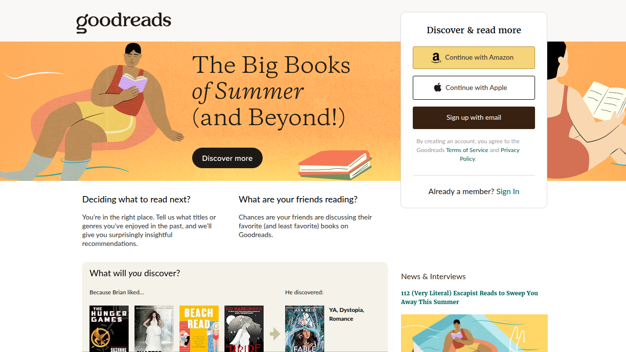 Goodreads offers a vast community, reading challenges, and personalized recommendations from a huge database.