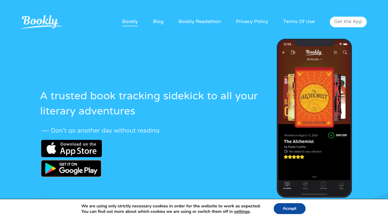 Bookly focuses on tracking reading speed, time, and comprehension, acting as a fitness tracker for reading.