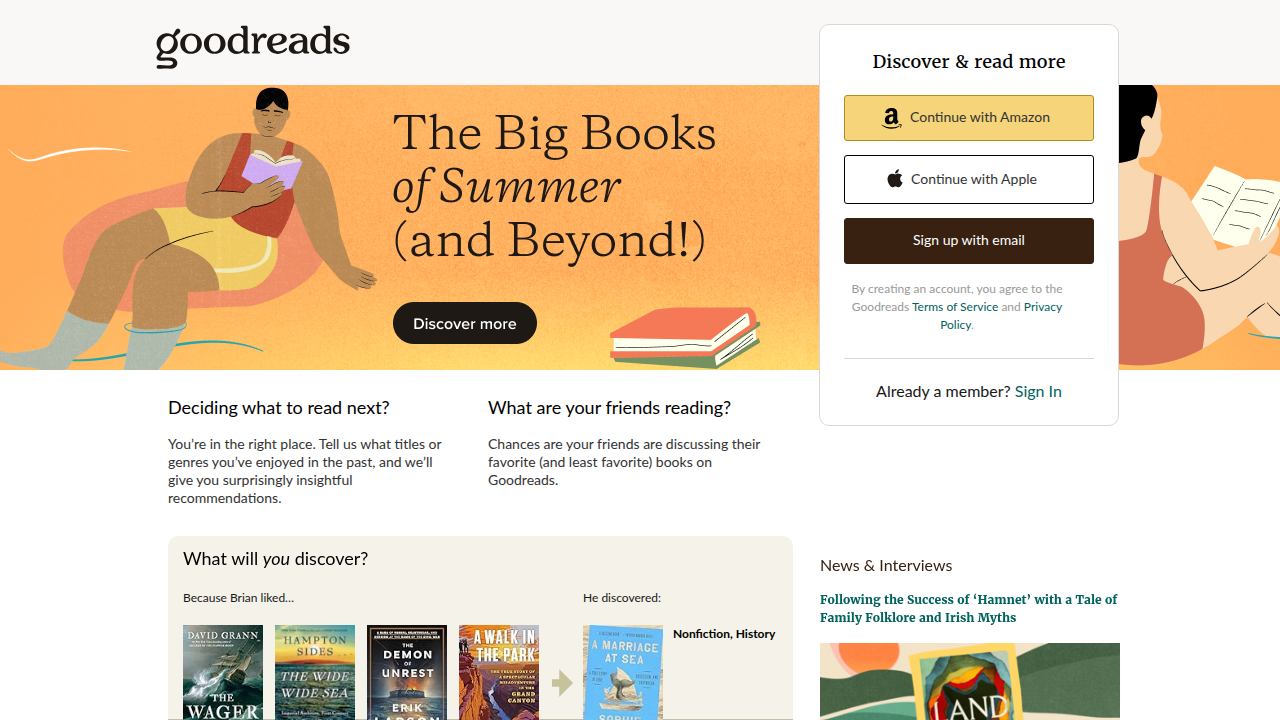 Goodreads allows readers to track books, set goals, and connect with other book enthusiasts.
