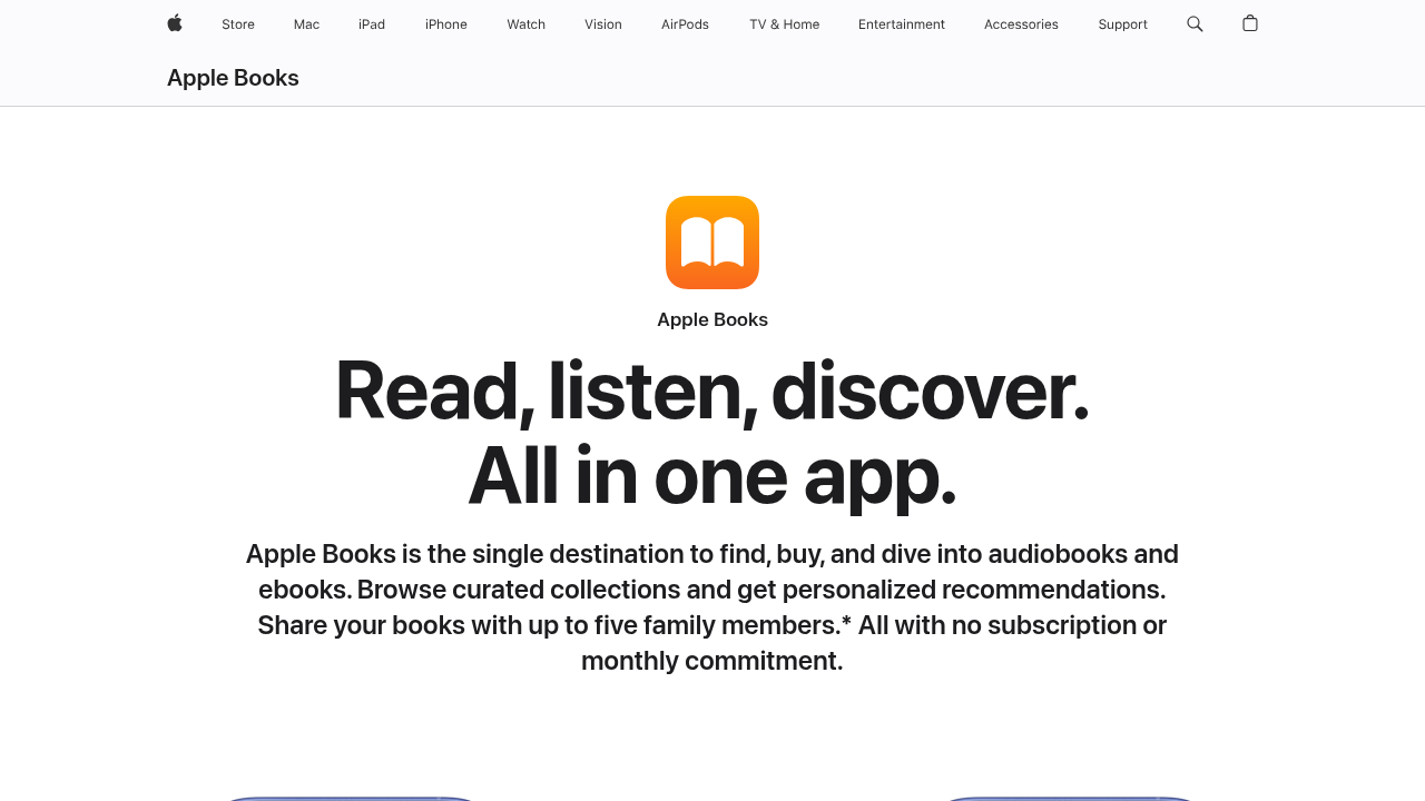 Screenshot of the Apple Books platform, illustrating its clean design and integration with Apple's ecosystem for focused reading.