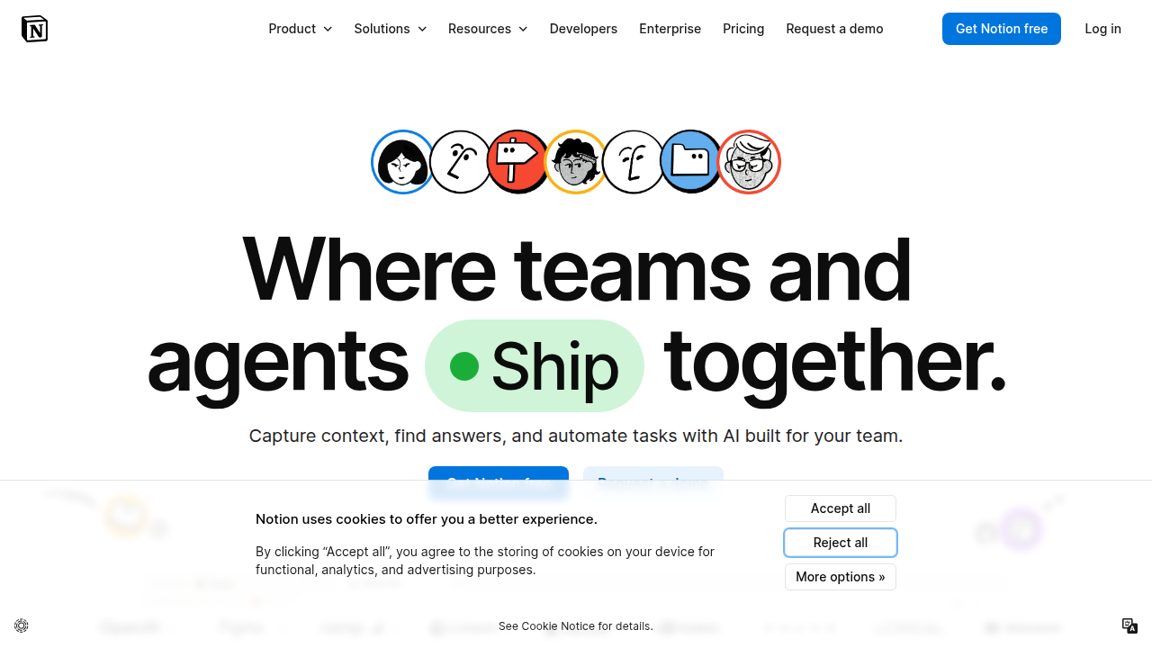 Notion provides an all-in-one workspace for notes, tasks, databases, and wikis, reducing app switching.