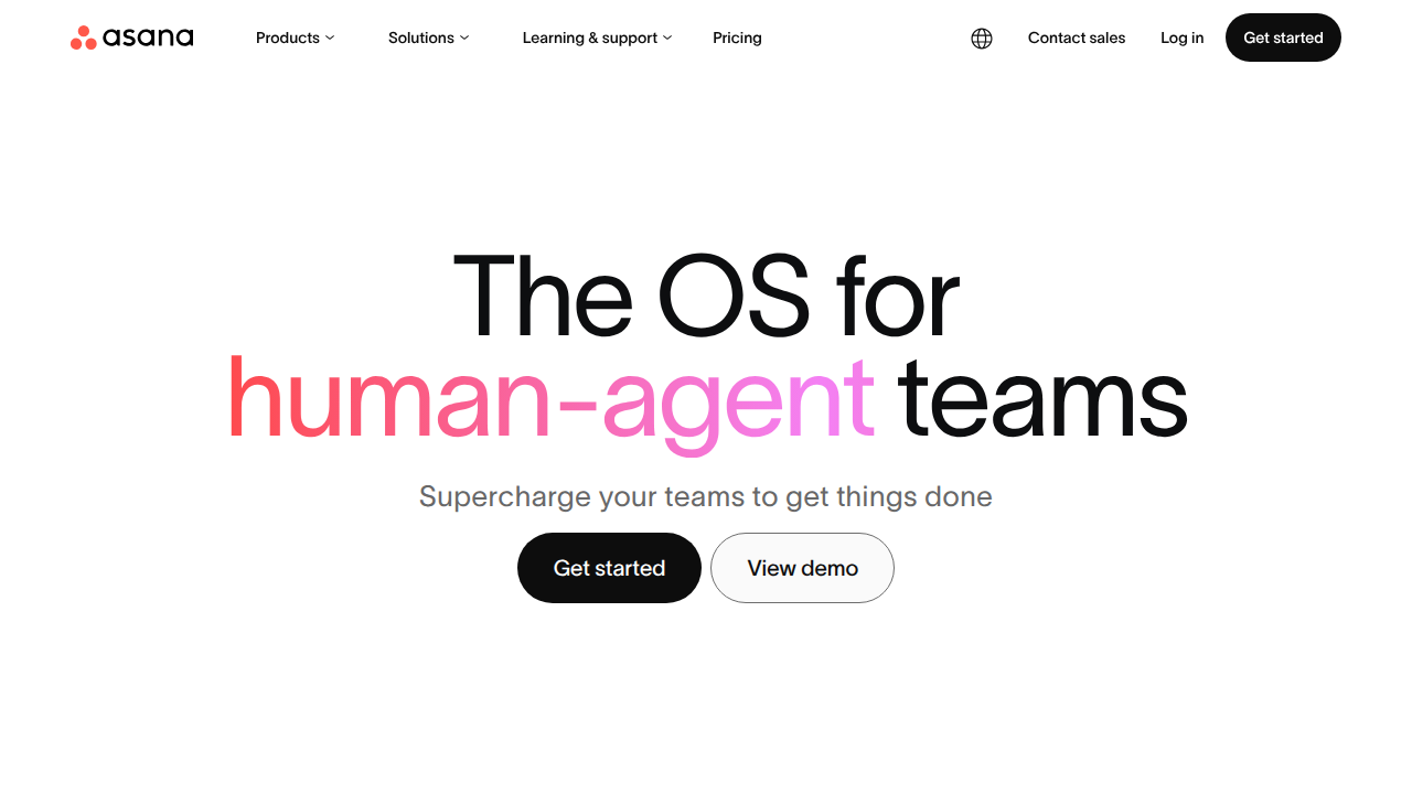 A screenshot of the Asana homepage, showcasing its central role in managing projects and tasks.